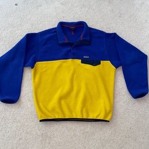 Yellow and Blue Patagonia Quarter Zip Fleece!